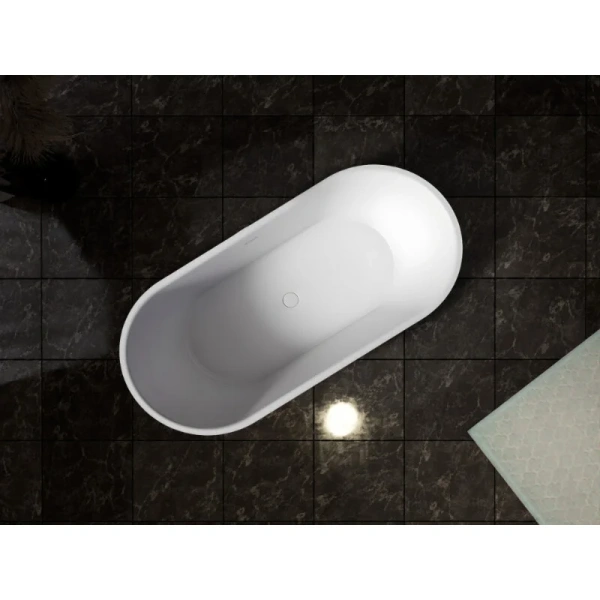 Ванна из искусственного камня Abber Stein 170x80 см белая матовая - фото 3