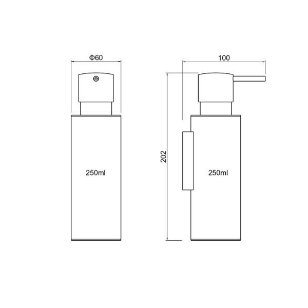 Дозатор для мыла Акватек Оберон черный матовый - фото 2