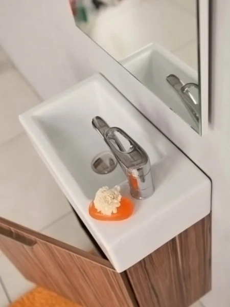 Тумба с раковиной подвесная Акватон Эклипс 1A172701EK560 46 см с одной распашной дверцей - фото 3