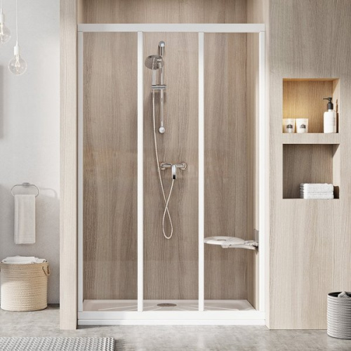 Душевая дверь в нишу Ravak Supernova ASDP3 100 см профиль белый стекло прозрачное - фото 2