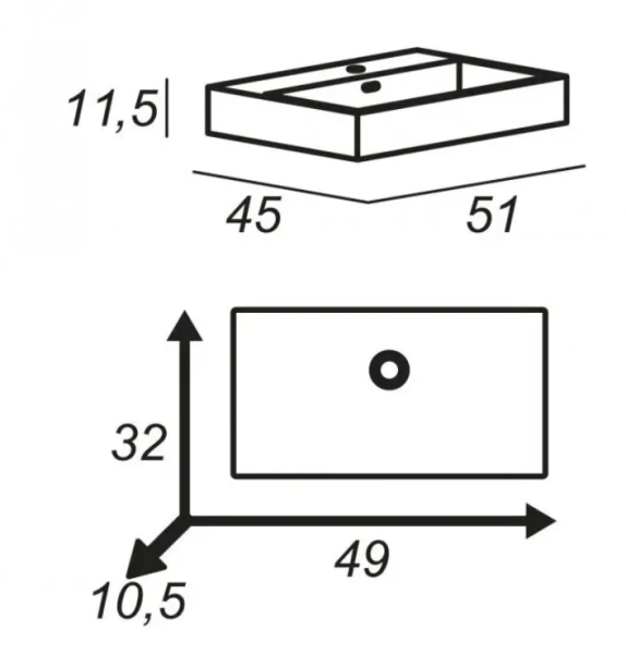 Раковина мебельная Cezares 50 см из искусственного мрамора, в наличии index_1 - фото 4