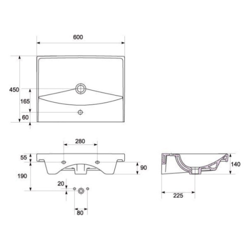 Раковина встраиваемая Cersanit City S-UM-CIT60/1-w 60х45 см - фото 4