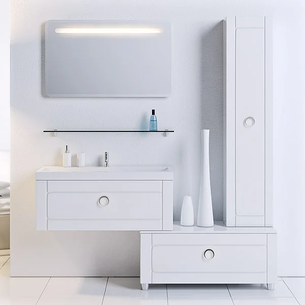 Тумба под раковину подвесная Aqwella Инфинити 100 см белая, по запросу - фото 2