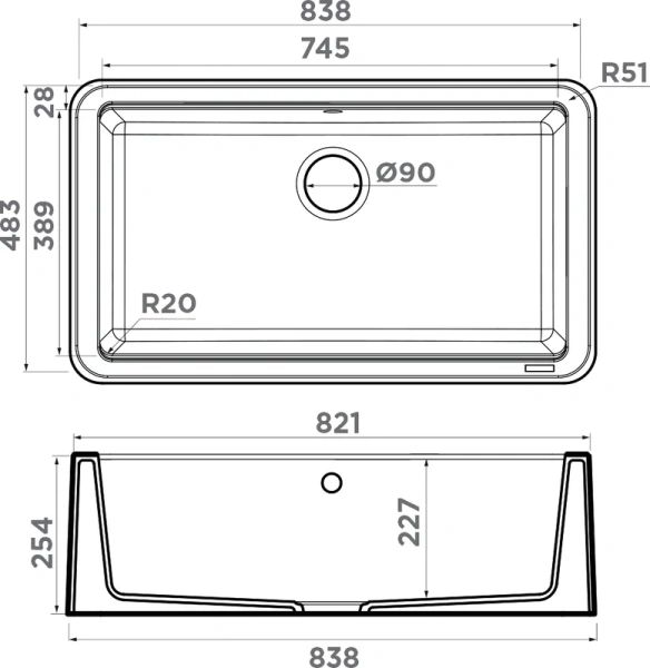 Мойка для кухни Omoikiri Tarento 83-U/I-GB 83 см графит, врезные - фото 2