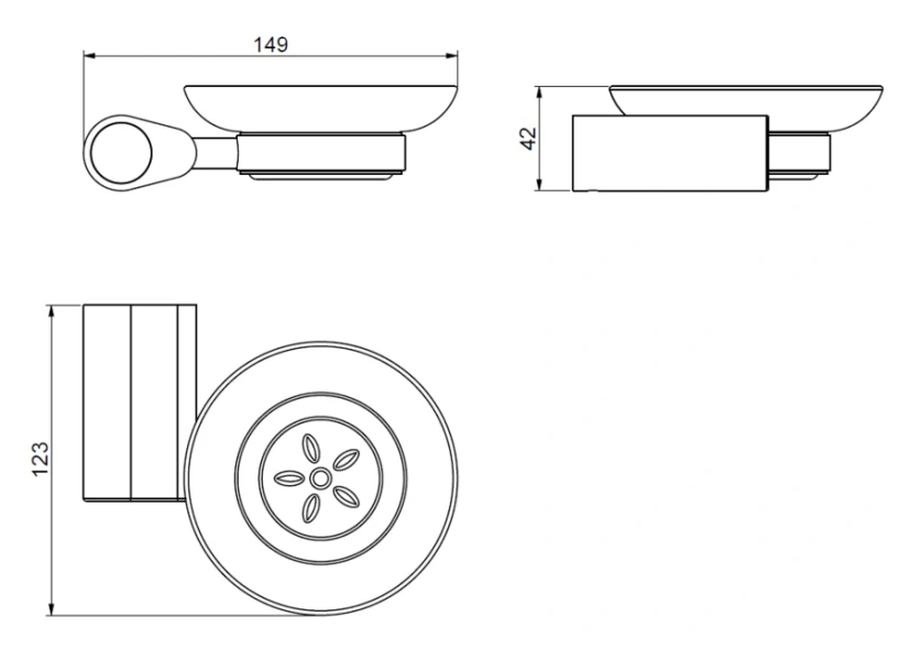 Мыльница для ванной Art & Max Verona Push стеклянная подвесная - фото 2