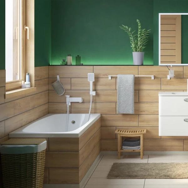 Смеситель для ванны IDDIS Slide белый матовый, с душевой лейкой - фото 5