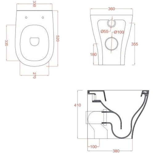 Схема, с вертикальным выпуском в пол, с горизонтальным, прямым выпуском, с прямым выпуском - фото 7