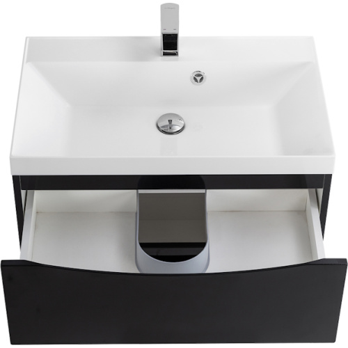 Тумба под раковину подвесная BelBagno Marino 60 см с двумя выкатными ящиками, nero lucido, черная - фото 7