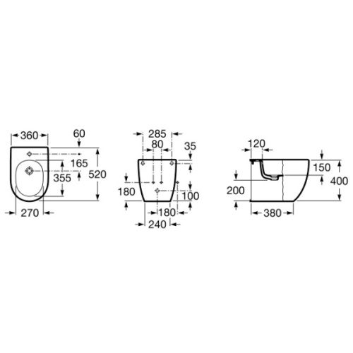 Биде напольное Roca Meridian 357247000 белое - фото 2