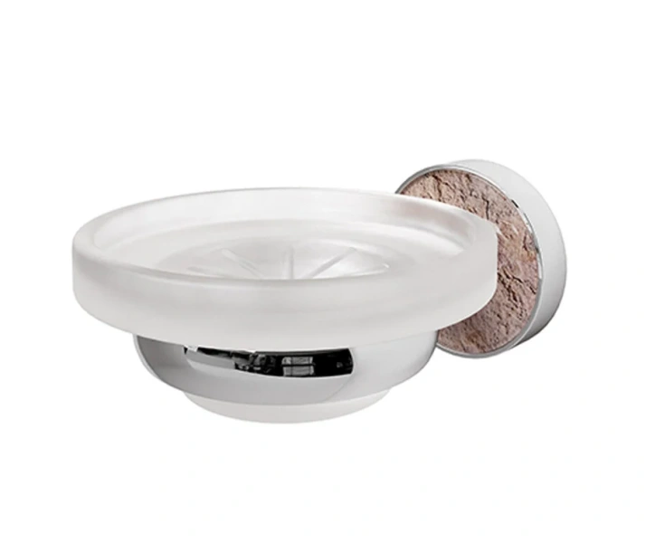 Мыльница WasserKRAFT Nau хром/травертин - фото 1