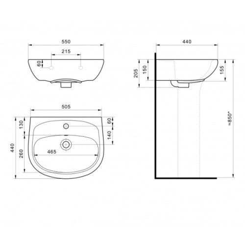 Раковина Santek Анимо 55 см белая - фото 4