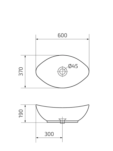 Раковина GID Lago N9019 60 см белая - фото 2