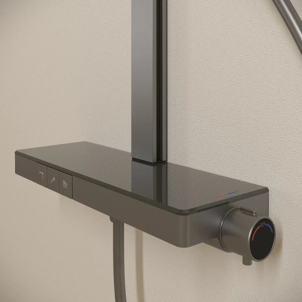 Душевая стойка Sancos Vos вороненая сталь, настенные - фото 7