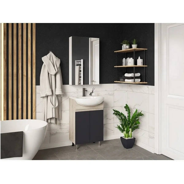 Зеркальный шкаф Misty Балтика 50 см белый - фото 4