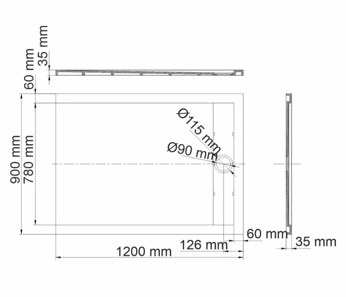 Душевой поддон WasserKRAFT Wiese 120x90 см серый матовый - фото 2
