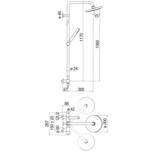Душевая стойка Nobili Live LV00030/50 без излива - фото 4