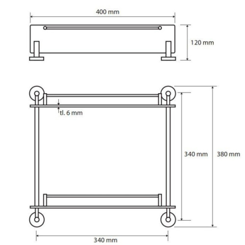 Полочка для ванной Bemeta Omega стеклянная - фото 2