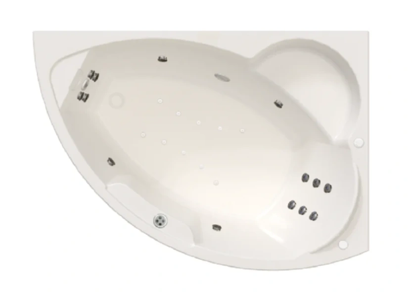 Гидромассажная ванна Радомир Алари 2-81-2-1-0-218/2-81-2-2-0-218, 168 х 120 см, L/R, рама-подставка, фронтальная панель, слив-перелив, гидромассаж Терапия хром (КУ 200, датчик уровня воды, хромотерапия, массаж спины, ступней, боковых поверхностей, аэромас - фото 2