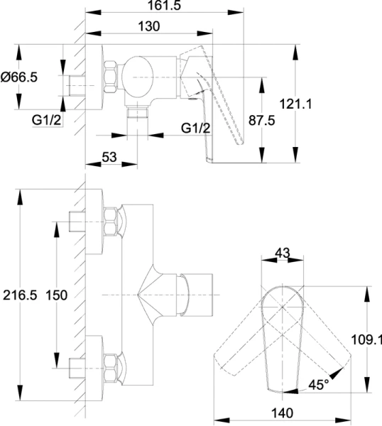 Смеситель для душа Cersanit Moduo хром, в наличии - фото 9