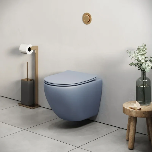 Унитаз подвесной Grossman Color голубой матовый, без бачка, со скрытым бачком - фото 3