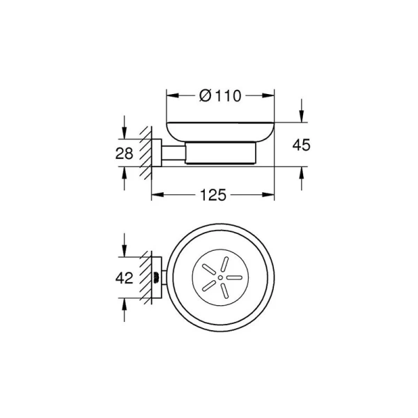 Мыльница Grohe Essentials Cube хром, современные, hi-tech - фото 2