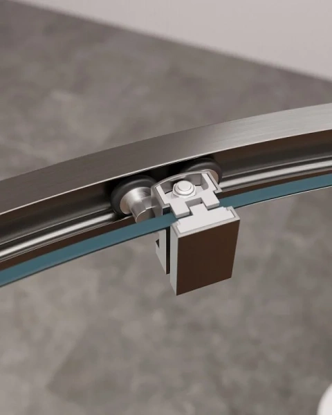 Душевой уголок Cezares Molveno 110х110 см стекло прозрачное профиль оружейная сталь, раздвижные - фото 6