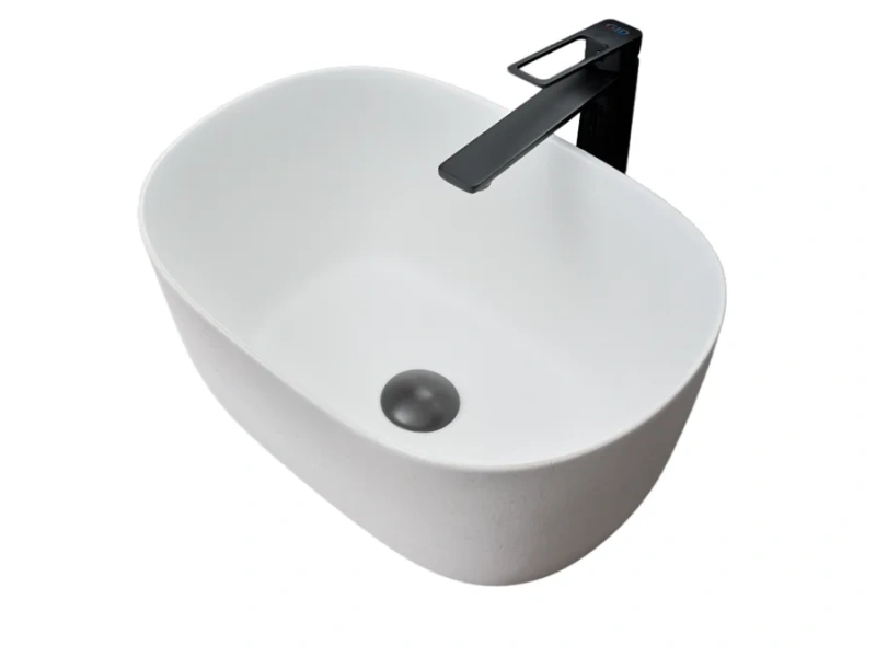 Раковина GID Creativo N9302wg 45 см белая матовая/белый графит - фото 1