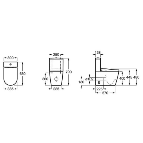 Унитаз компакт Roca Inspira In-Wash белый, с функцией биде - фото 4