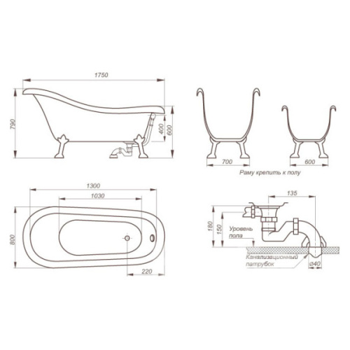 Схема, без гидромассажа, большие, глубокие - фото 5