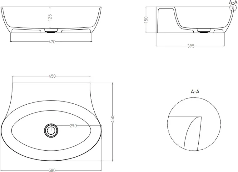 Раковина Salini Alda Wall 02 60 см белый глянец, 60 см - фото 6