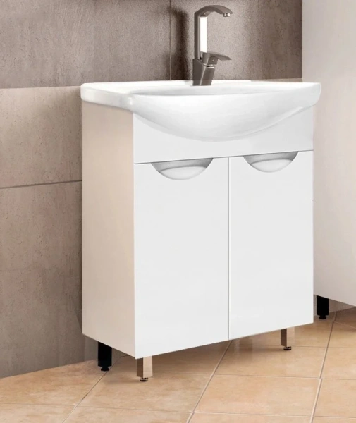 Тумба с раковиной напольная Style Line Жасмин ЛС-00000033 55 см с дверцами, комплект (набор) - фото 8