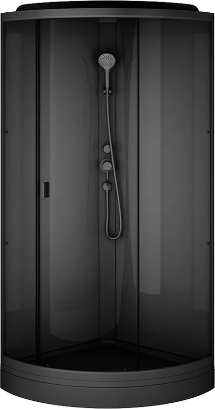 Душевая кабина Am.Pm Gem 90х90 см профиль черный - фото 1