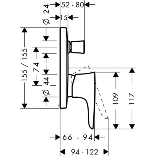 Смеситель для ванны Hansgrohe PuraVida 15445 - фото 3