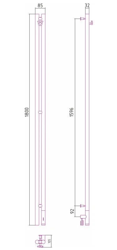 Полотенцесушитель электрический Сунержа Нюанс 3.0 8.5х180 см правый без покрытия, современные, hi-tech - фото 2