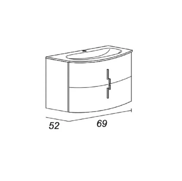 Тумба с раковиной подвесная Cezares Sting 546 140 см 2 выдвижных ящика, 2 ящика с распашными дверями, в наличии, по запросу, нет в наличии - фото 2