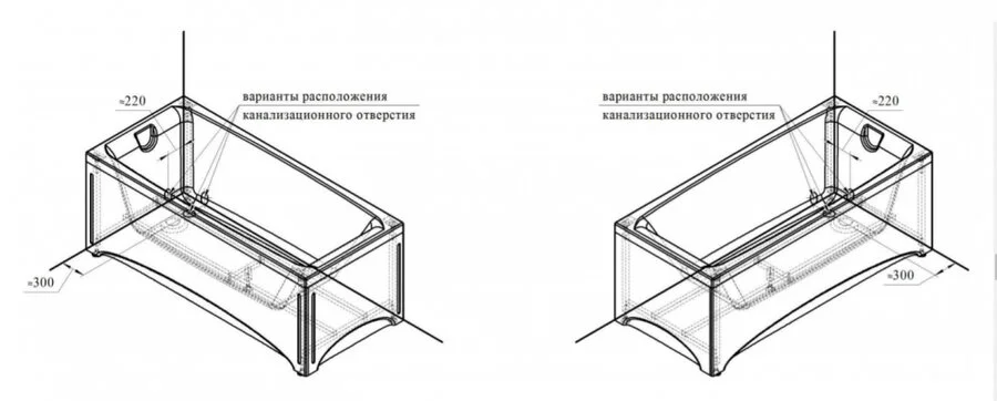Ванна акриловая Vannesa Веста 160 х 70 см, прямоугольная с каркасом, белая, 2-01-0-0-1-242Р, без гидромассажа, недорогие - фото 6