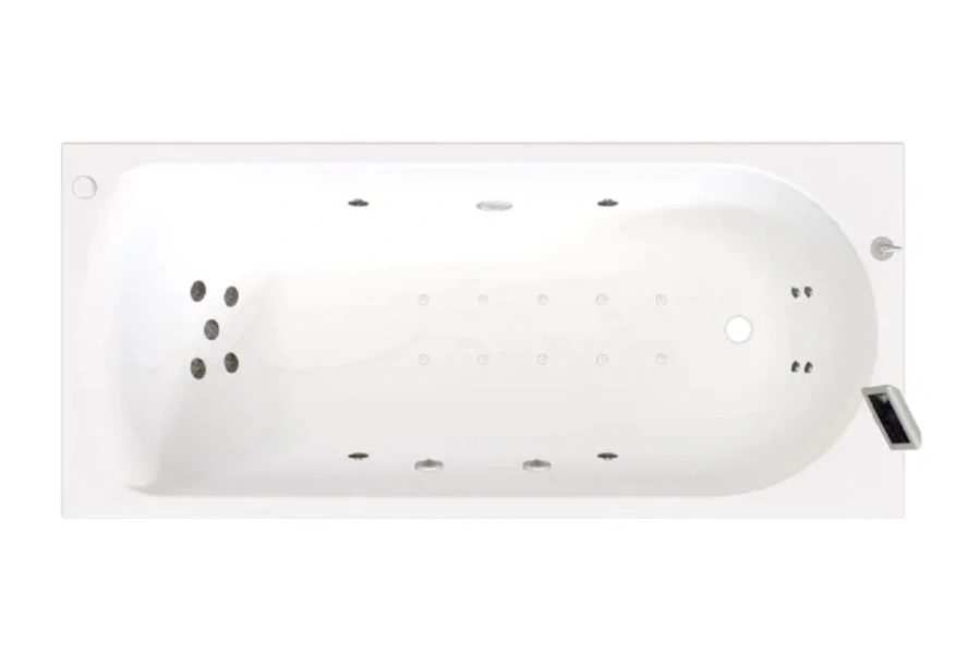 Гидромассажная ванна Радомир Николь 2-83-2-0-0-210Р, 180 x 80 см, рама-подставка разборная, фронтальный экран, слив-перелив автомат, гидромассаж Люкс хром КУ 500, белая - фото 1