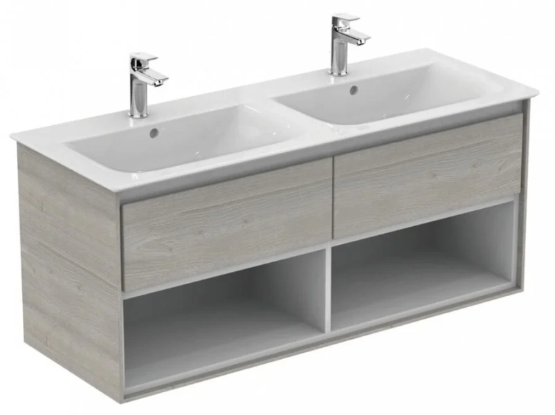 Тумба под раковину подвесная Ideal Standard Connect Air 120 см светло-серое дерево, белый матовый - фото 6