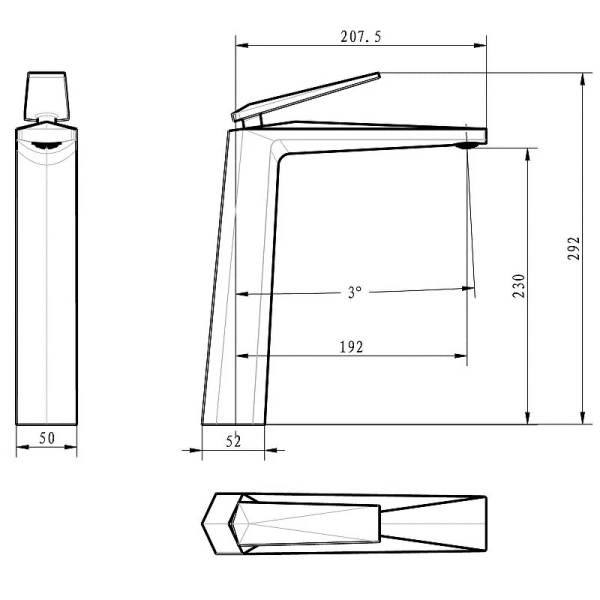 Смеситель для раковины Boheme Venturo GunMetal Shine, для раковины - фото 2