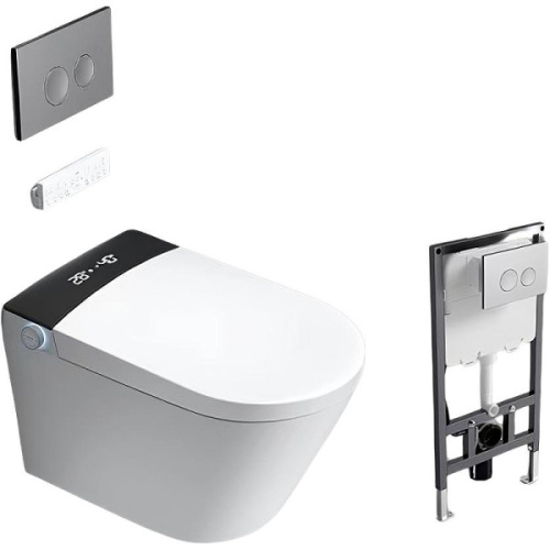 Унитаз с инсталляцией Timo белый/черный - фото 1