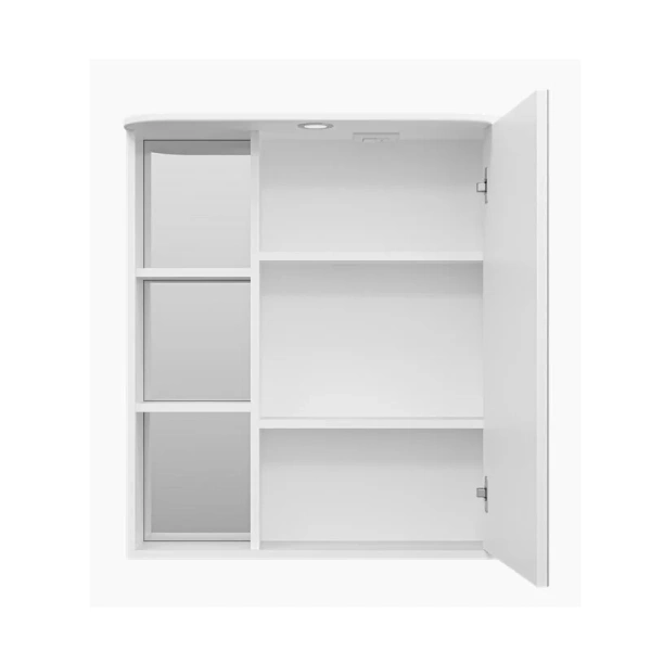 Зеркальный шкаф, зеркало справа, полочки слева, цвет белый, Misty Венера, недорогo index_1 - фото 6