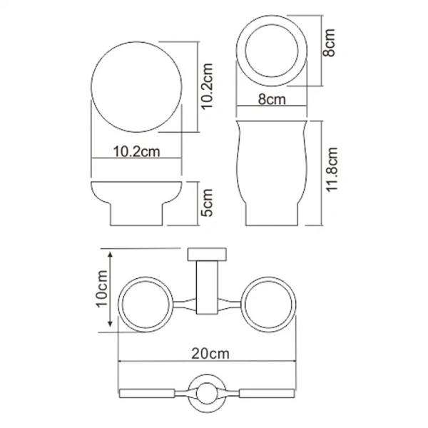 Стакан для ванной и мыльница WasserKRAFT хром/белый - фото 2