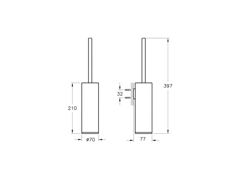 Ершик VitrA Origin А44894 напольный, современные, hi-tech - фото 2