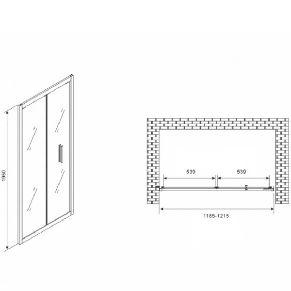 Душевая дверь в нишу Abber Sonnenstrand 120 см хром, современные, hi-tech - фото 2