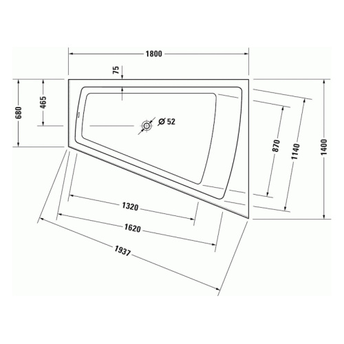 Ванна акриловая Duravit Paiova 180x140 см белая - фото 4
