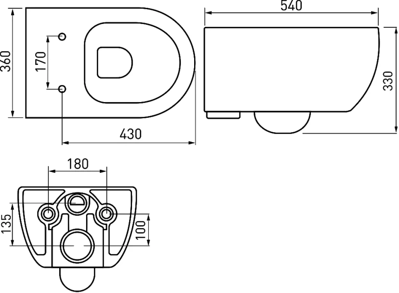 Унитаз с инсталляцией Berges Atom клавиша хром глянец, нет в наличии index_2 - фото 9