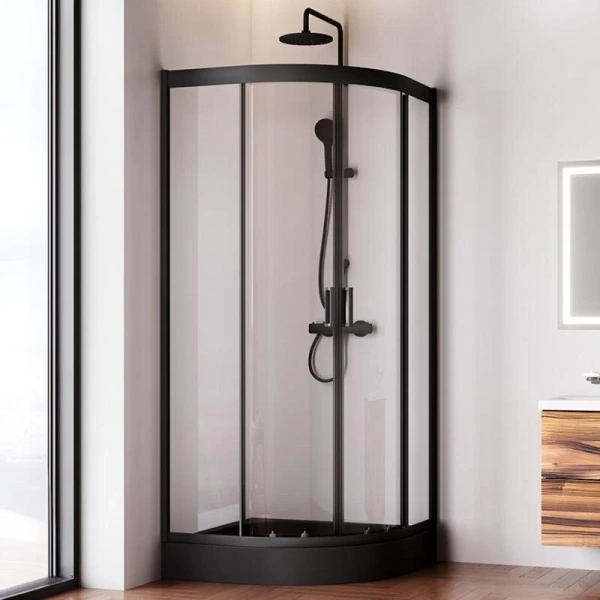 Душевой уголок Am.Pm Gem 90х90 см профиль черный матовый - фото 3