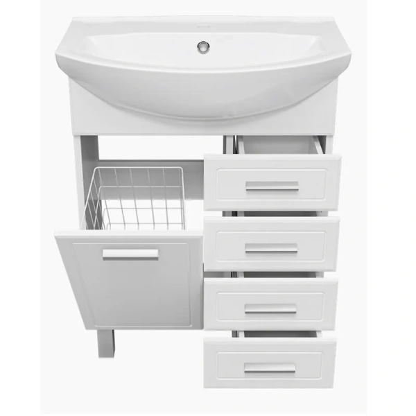 Тумба для раковины с 4 ящиками и бельевой корзиной Misty Стелла, недорогo - фото 3