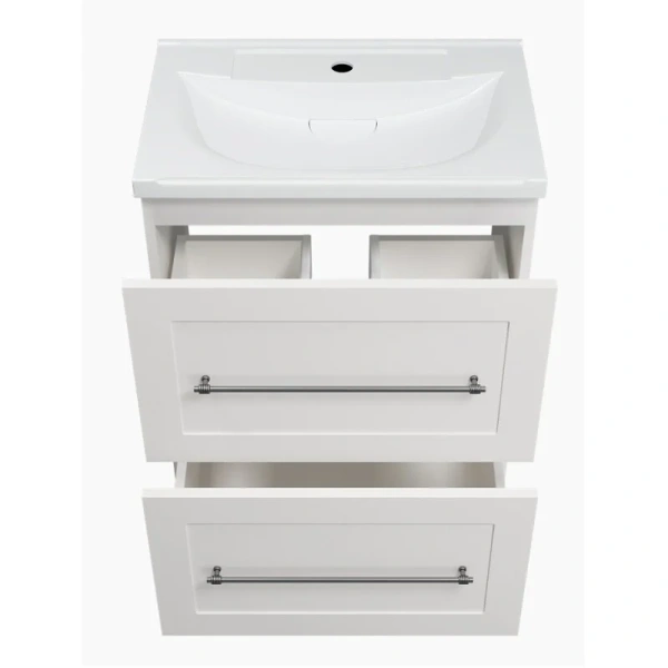 Тумба под раковину подвесная Misty Марта 60 см белая, современная, hi-tech - фото 3