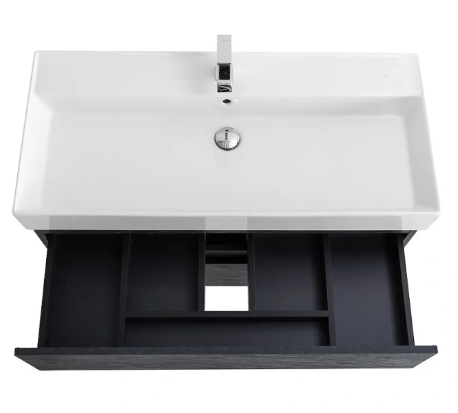 Тумба под раковину подвесная Cezares Molveno 100 см antracite, комплект (набор) - фото 8